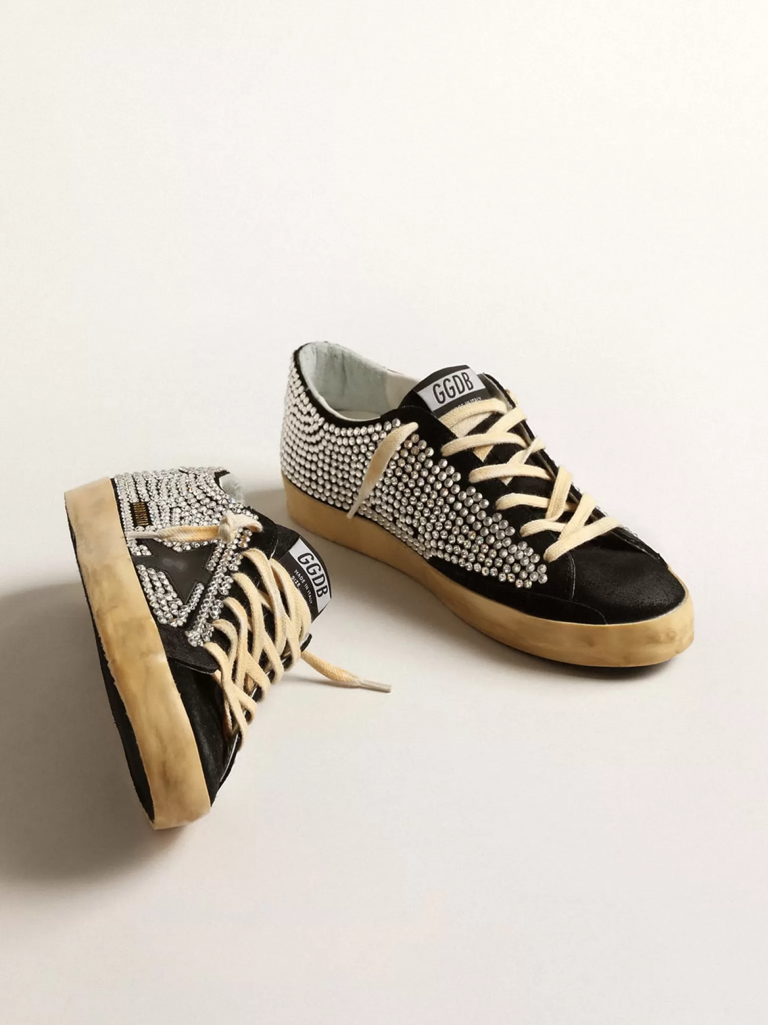 Best Super-Star LTD com cristais Swarovski e estrela de couro preto MULHER Super-Star
