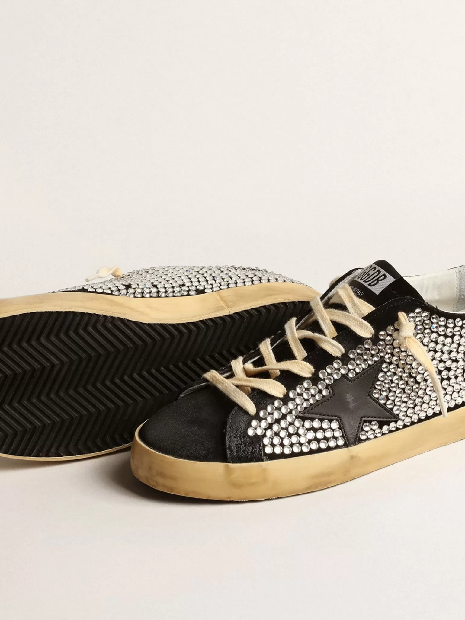 Best Super-Star LTD com cristais Swarovski e estrela de couro preto MULHER Super-Star