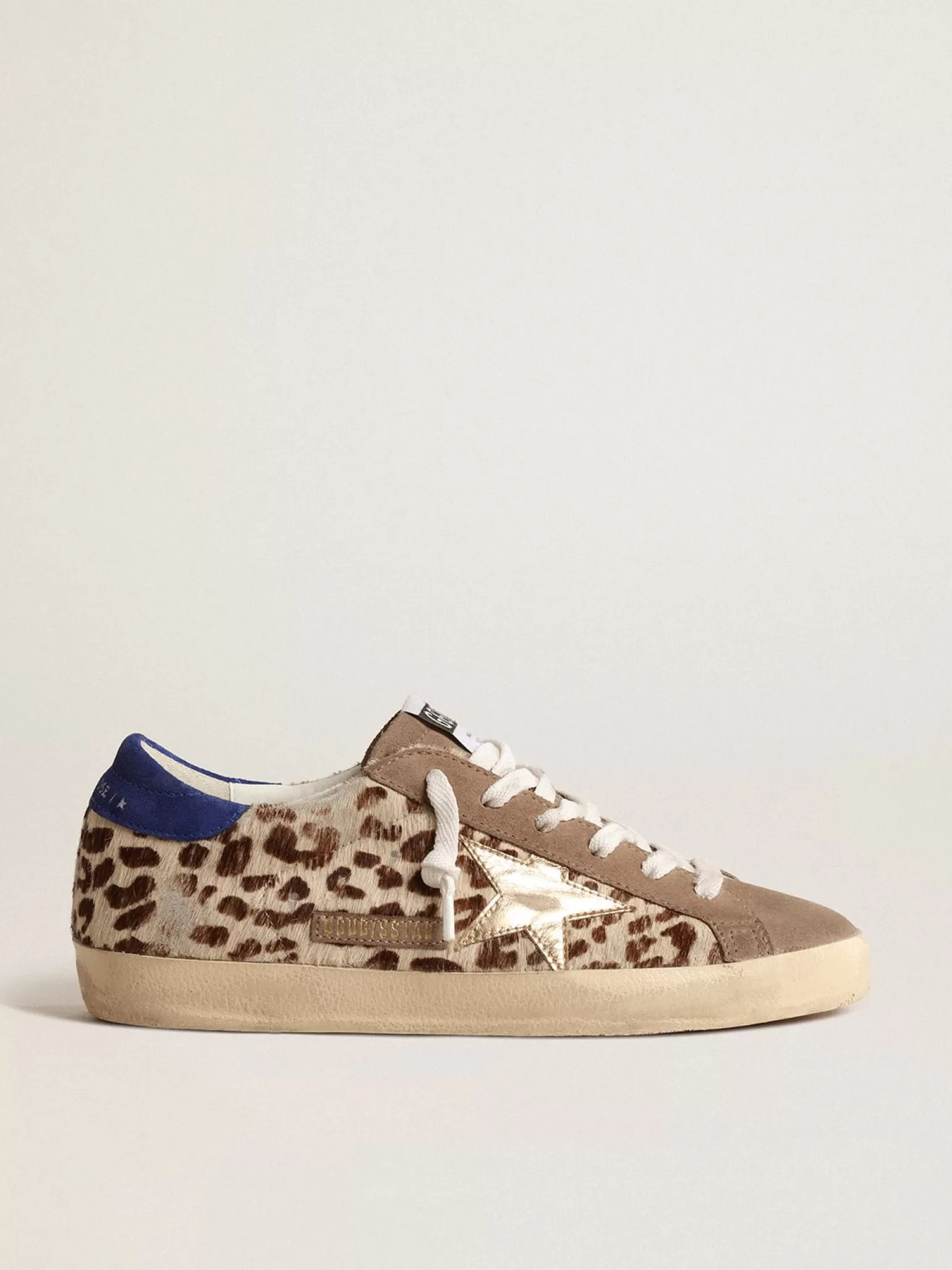 Fashion Super-Star LTD de couro cavalinho com estrela dourada e talão de suede MULHER Super-Star