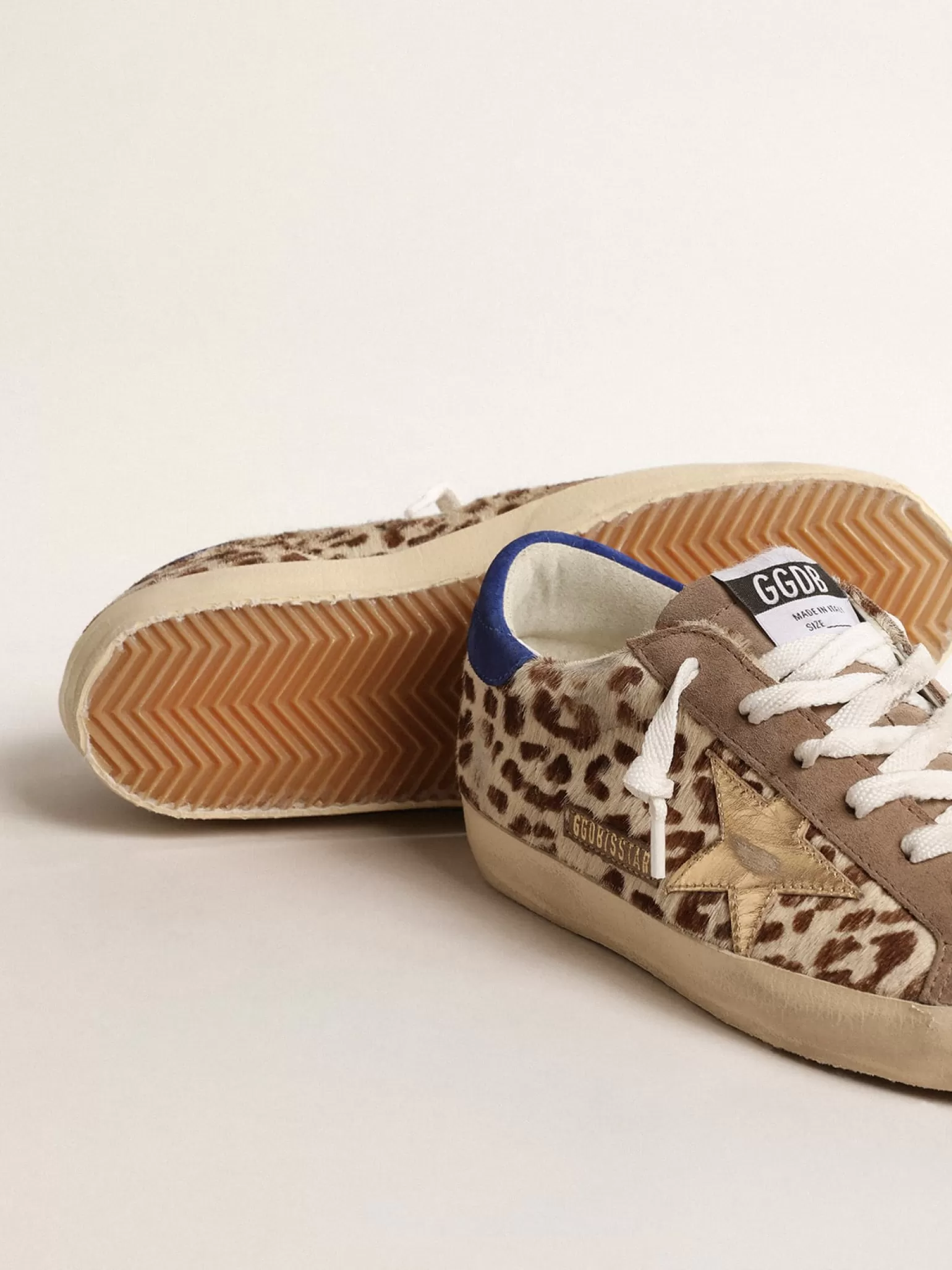 Fashion Super-Star LTD de couro cavalinho com estrela dourada e talão de suede MULHER Super-Star