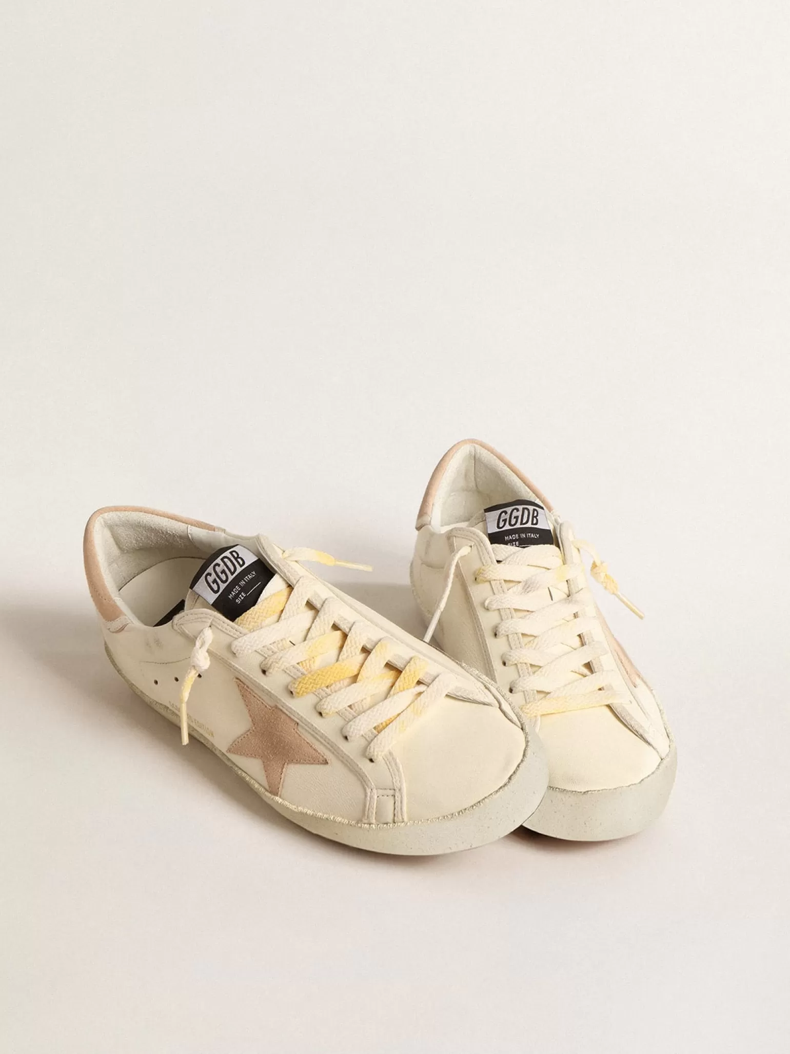 Hot Super-Star Masculino LTD de napa com estrela e talão de suede Super-Star