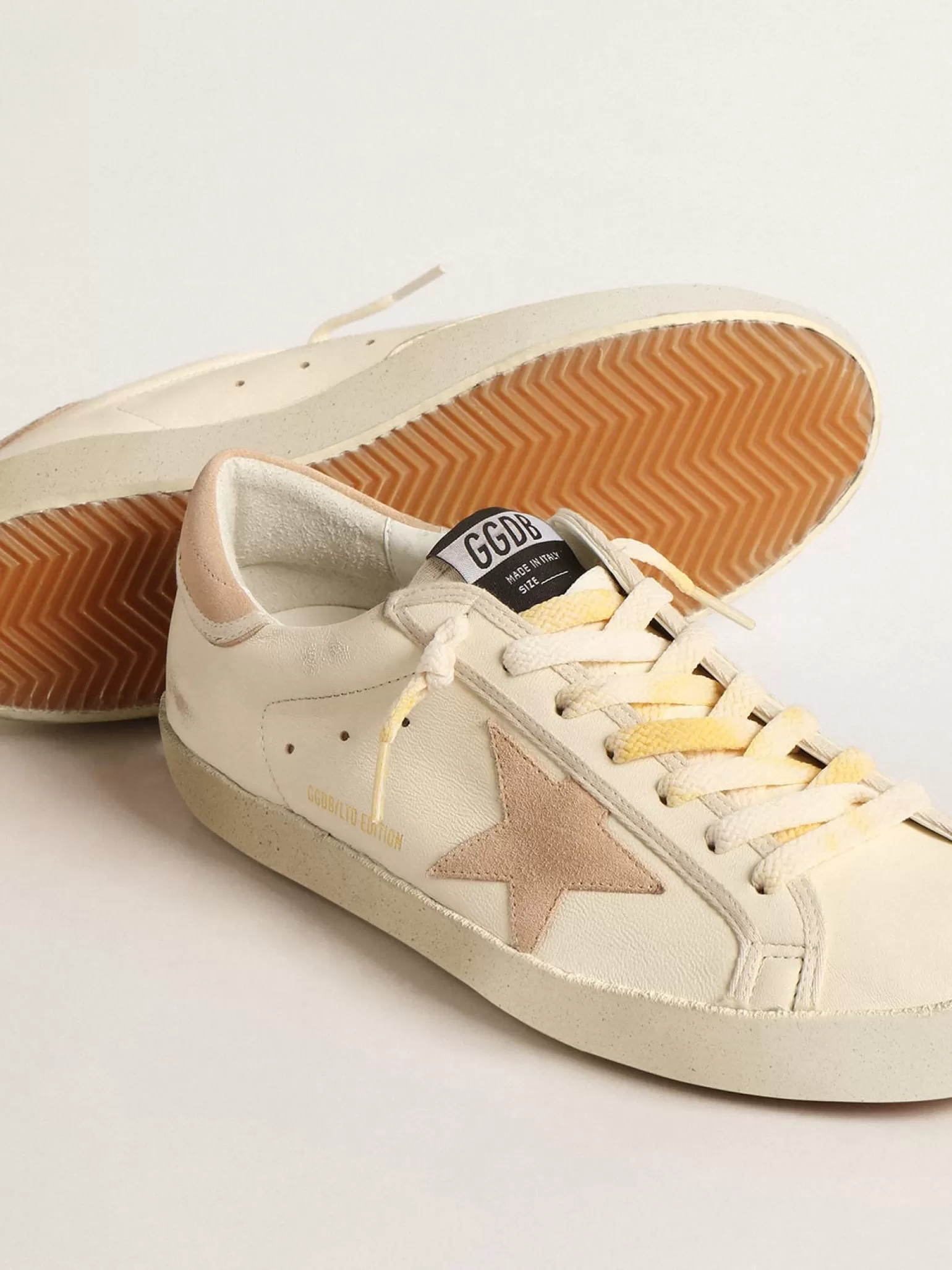 Hot Super-Star Masculino LTD de napa com estrela e talão de suede Super-Star