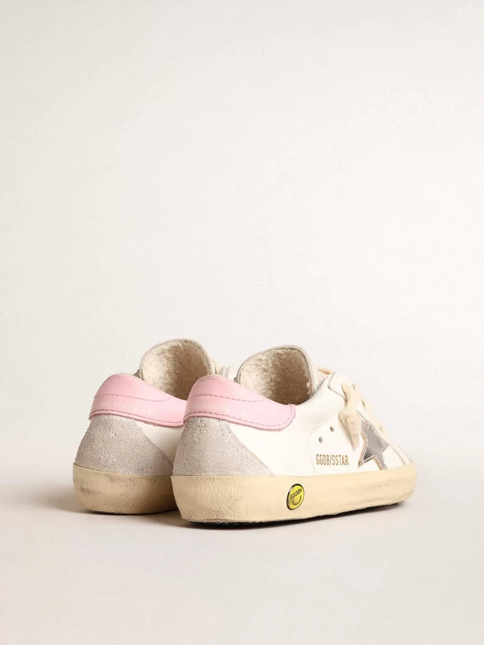 Fashion Super-Star Young com estrela de couro prateado e talão rosa Meninas (4-10 anos)