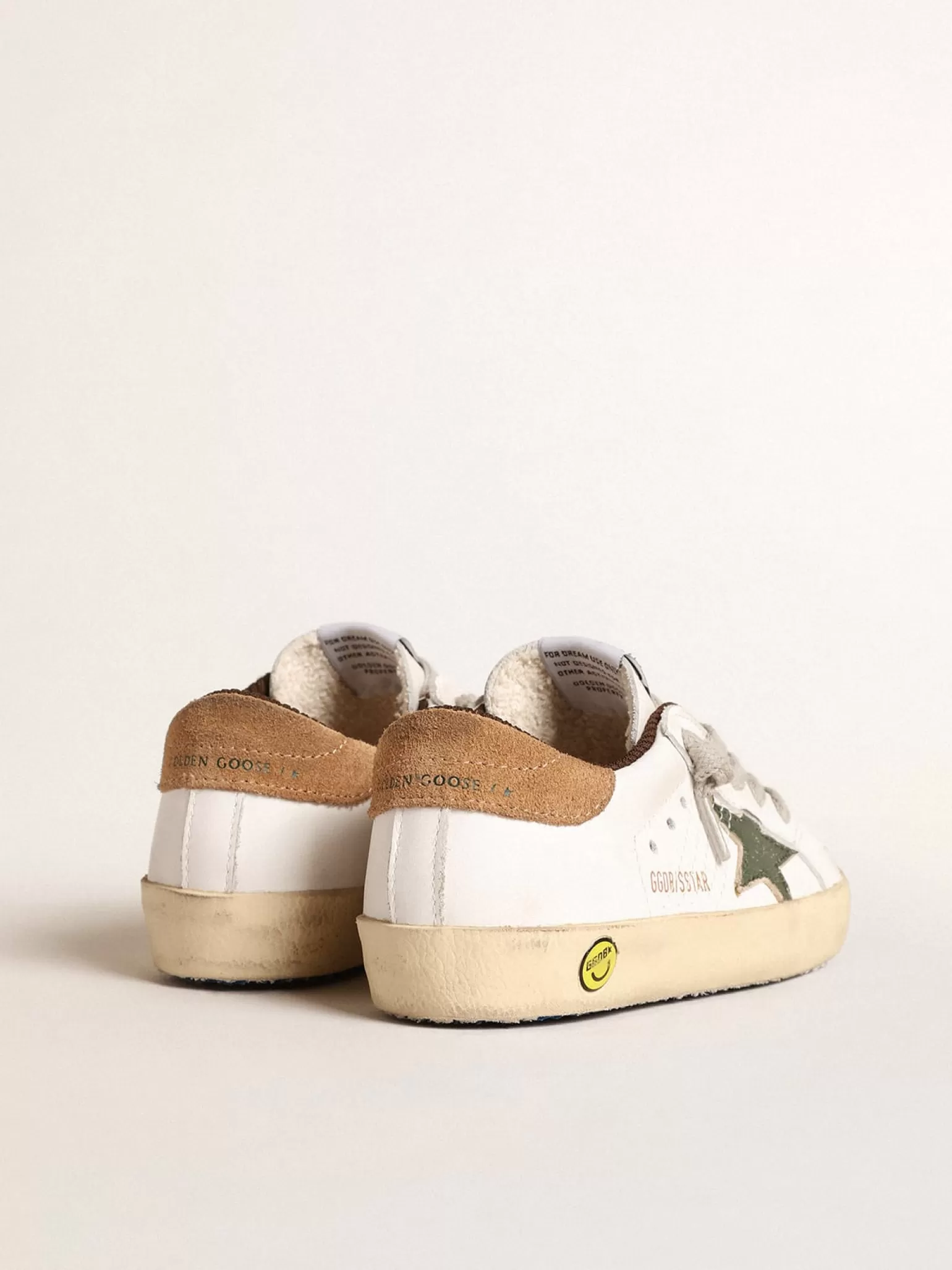Clearance Super-Star Young com estrela de napa verde e talão de suede marrom Meninos (4-10 anos)