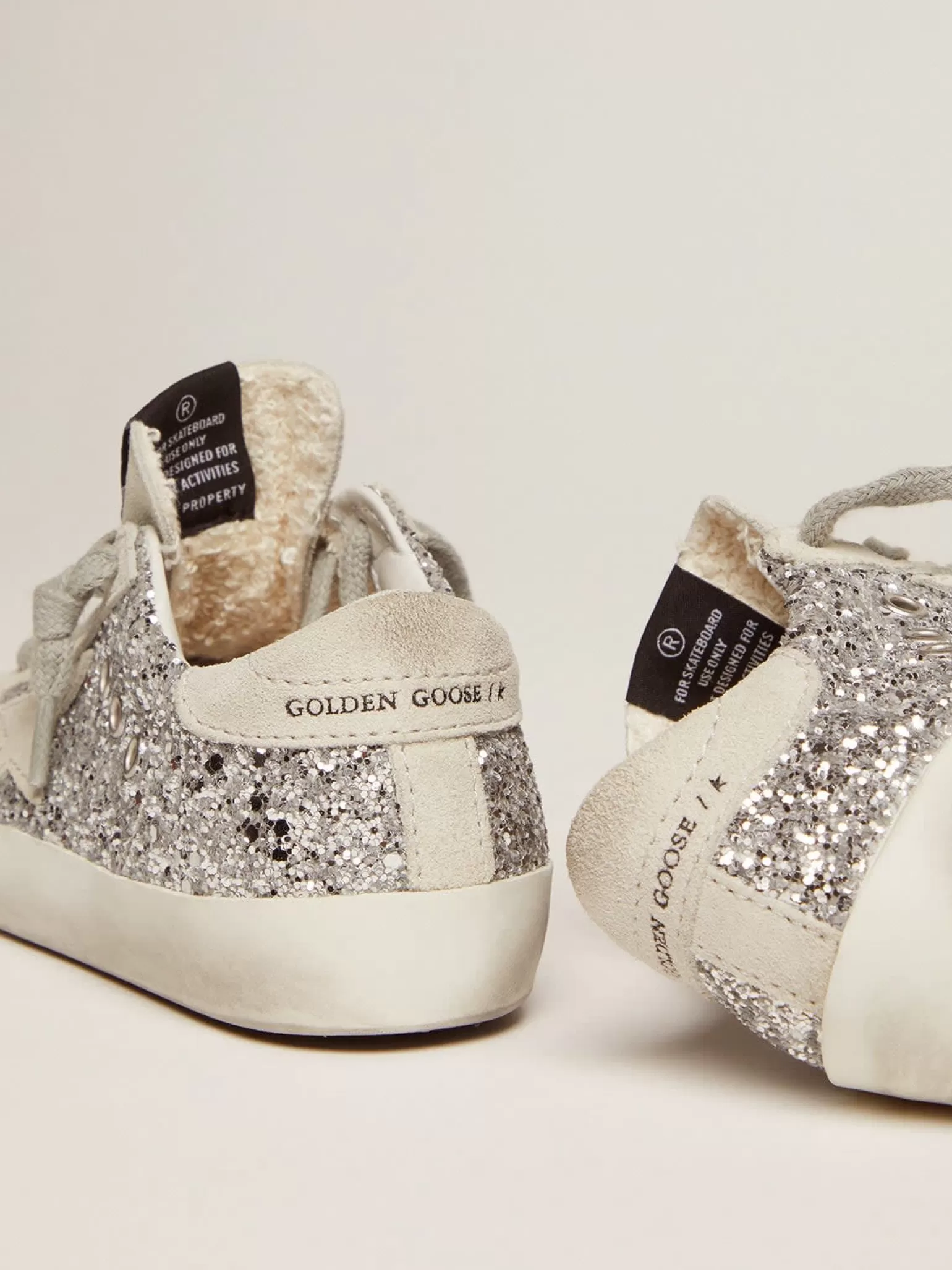 Best Tênis Super-Star Junior com glitter prateado e detalhes de suede Meninas pequenas (1-3 anos)