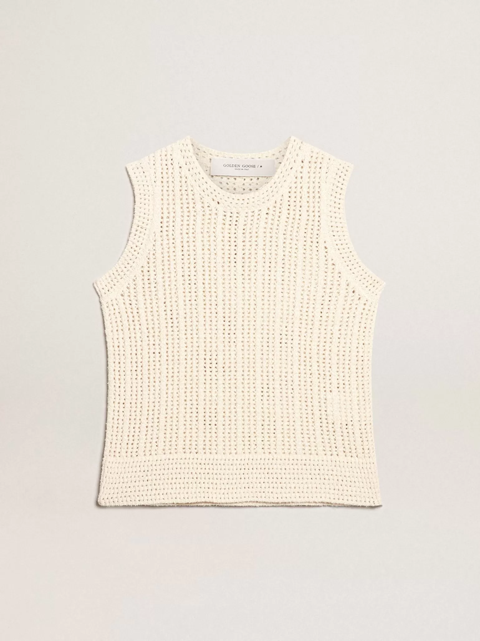 Flash Sale Top sem manga de tricô cor de papiro MULHER Camisetas