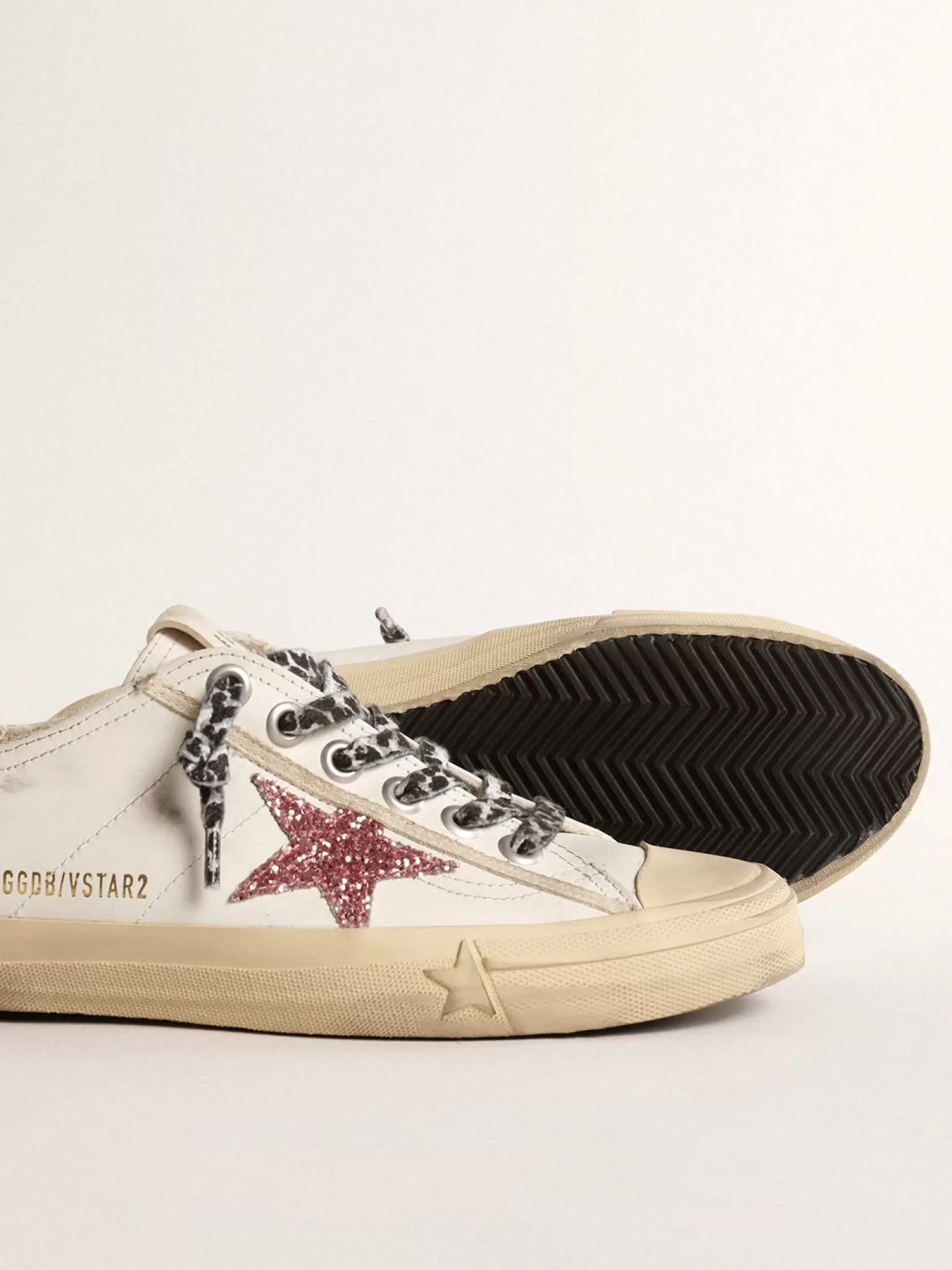 Online V-Star com estrela de glitter rosa e talão de couro metálico MULHER Beachwear | V-Star