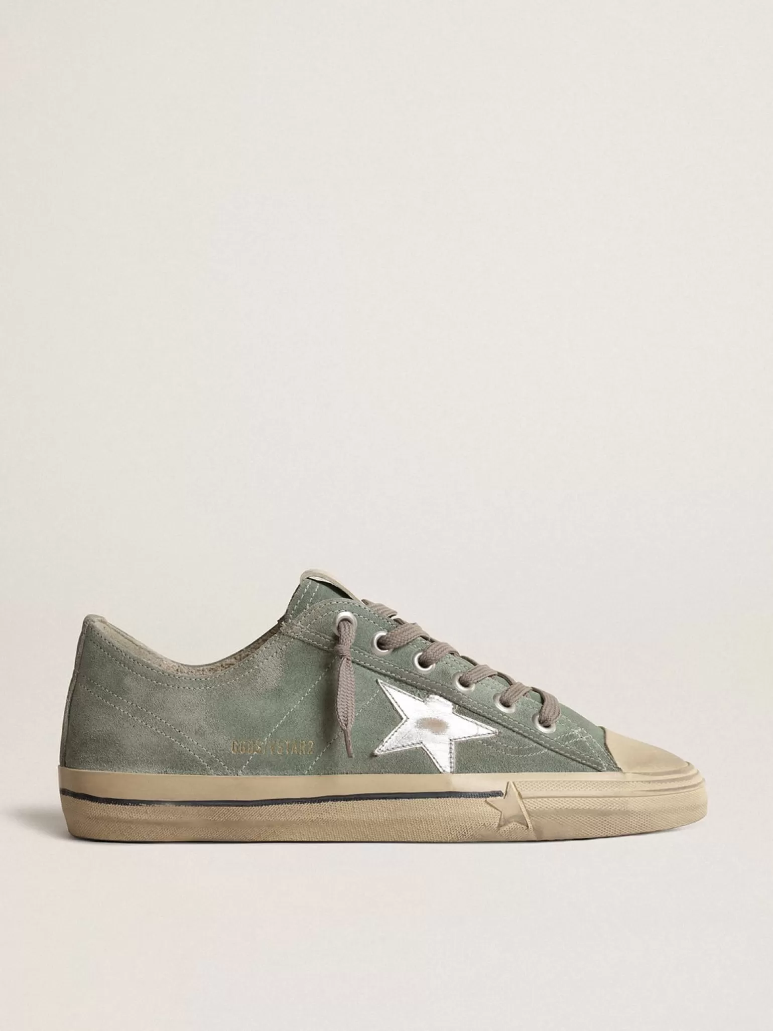 Shop V-Star de suede verde militar com estrela de couro metálico V-Star