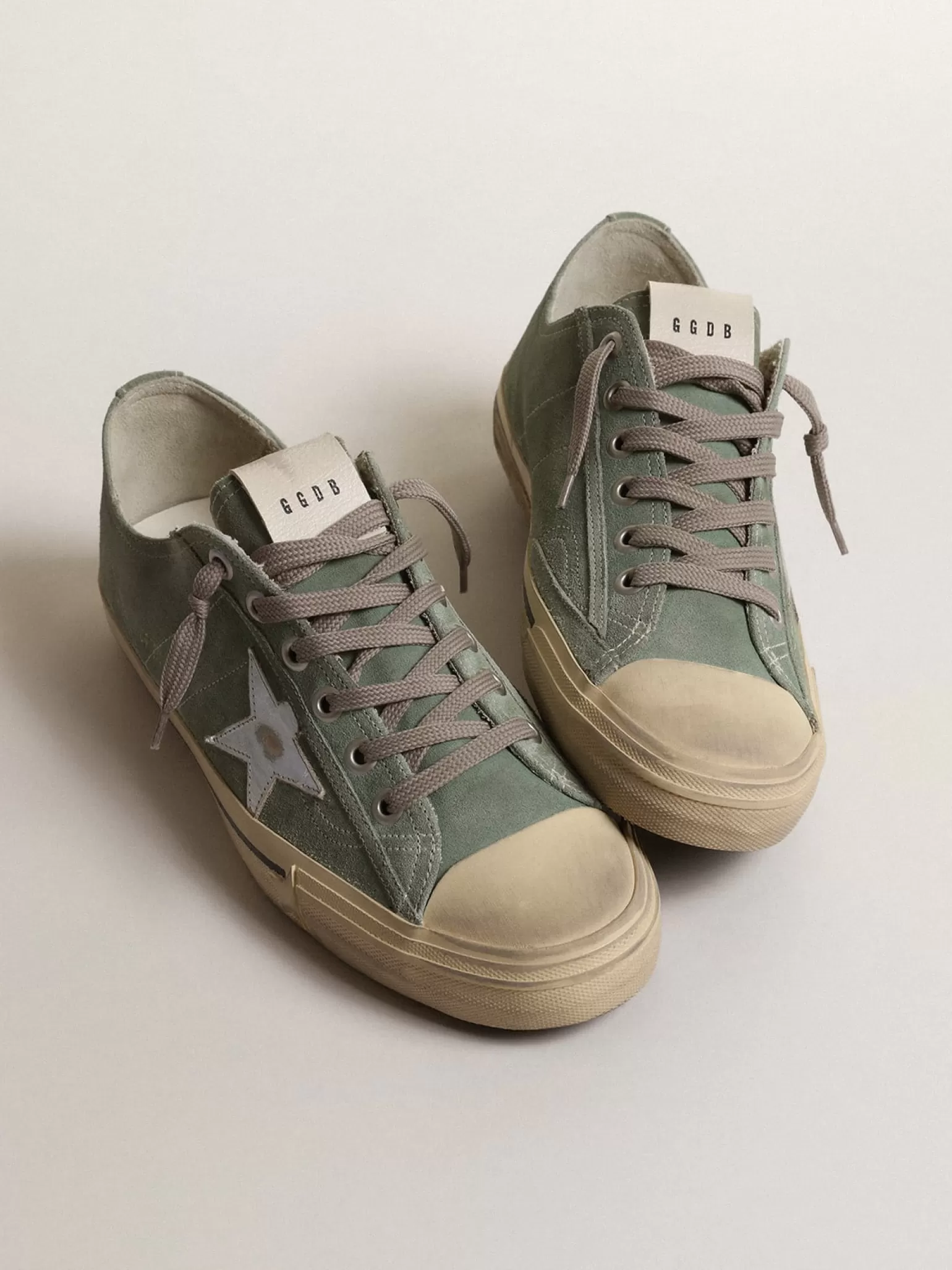 Shop V-Star de suede verde militar com estrela de couro metálico V-Star