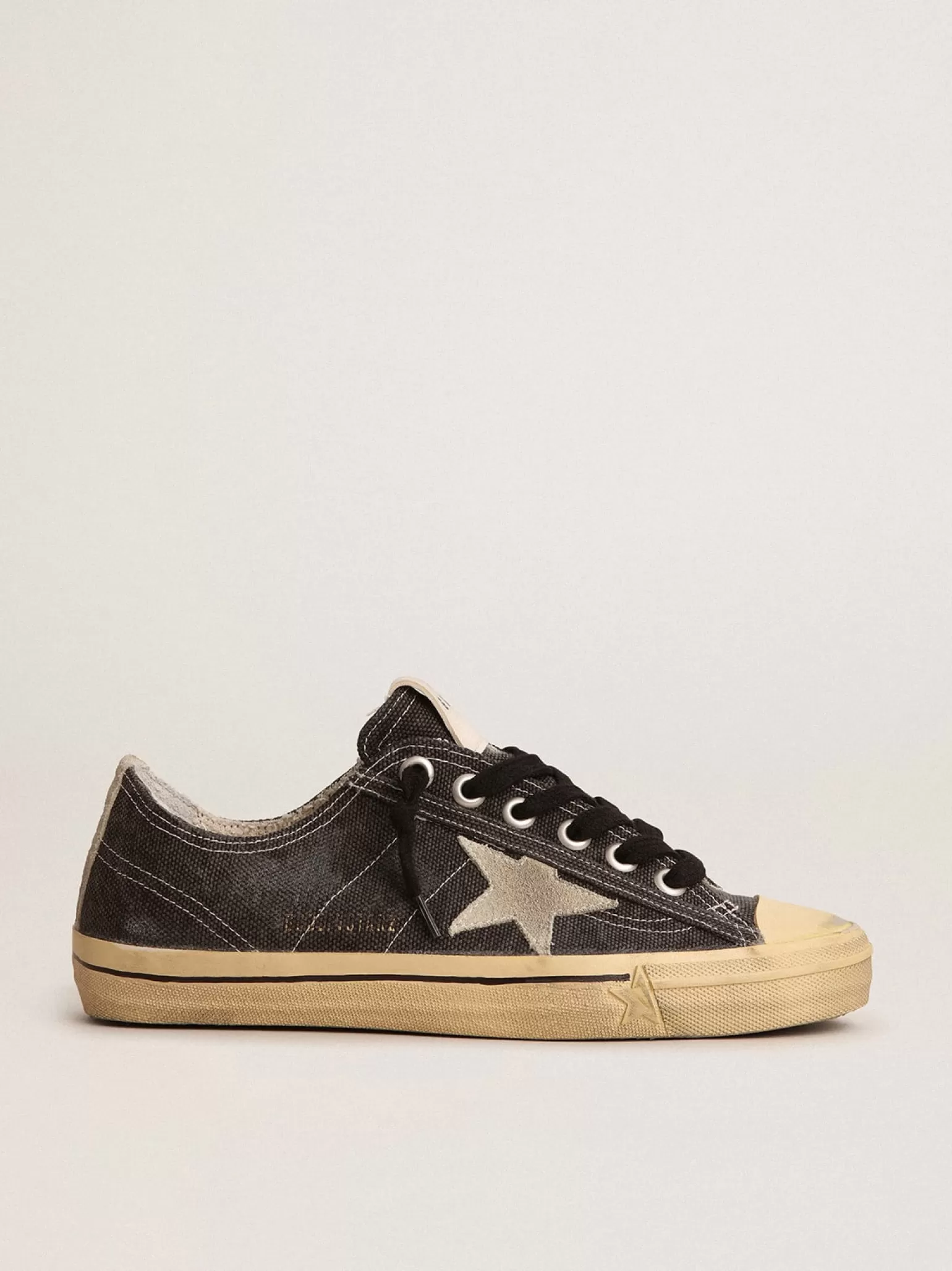 Sale V-Star LTD masculino de lona preta com estrela e talão cinza V-Star