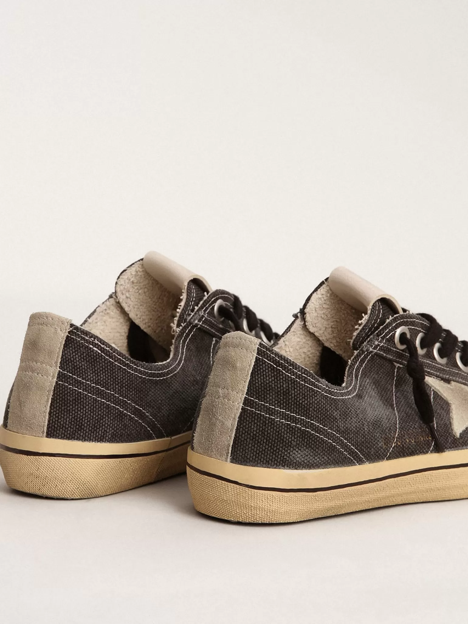 Sale V-Star LTD masculino de lona preta com estrela e talão cinza V-Star