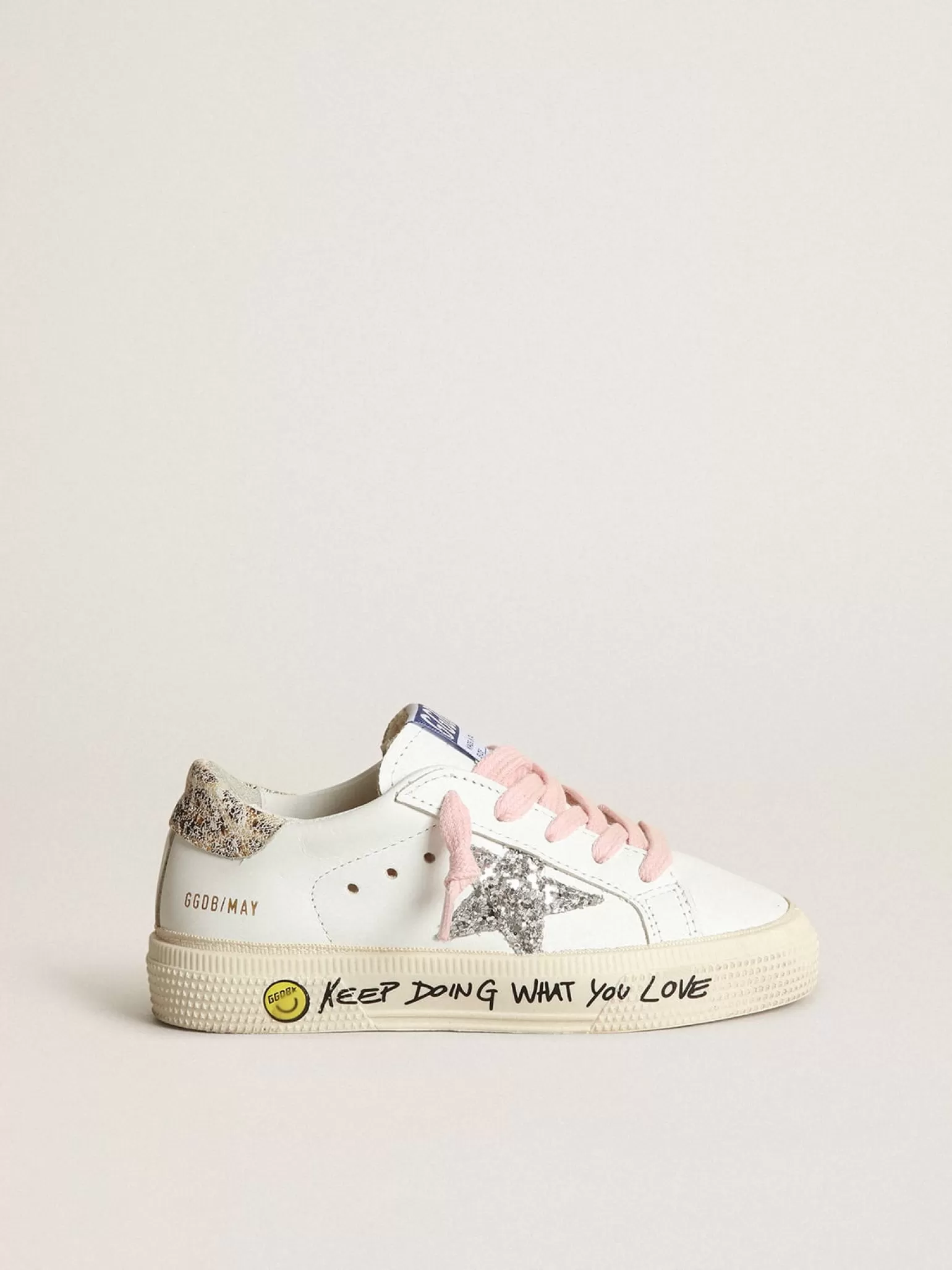 Store Young May com estrela de glitter prateado e talão estampa de leopardo Meninas (4-10 anos)