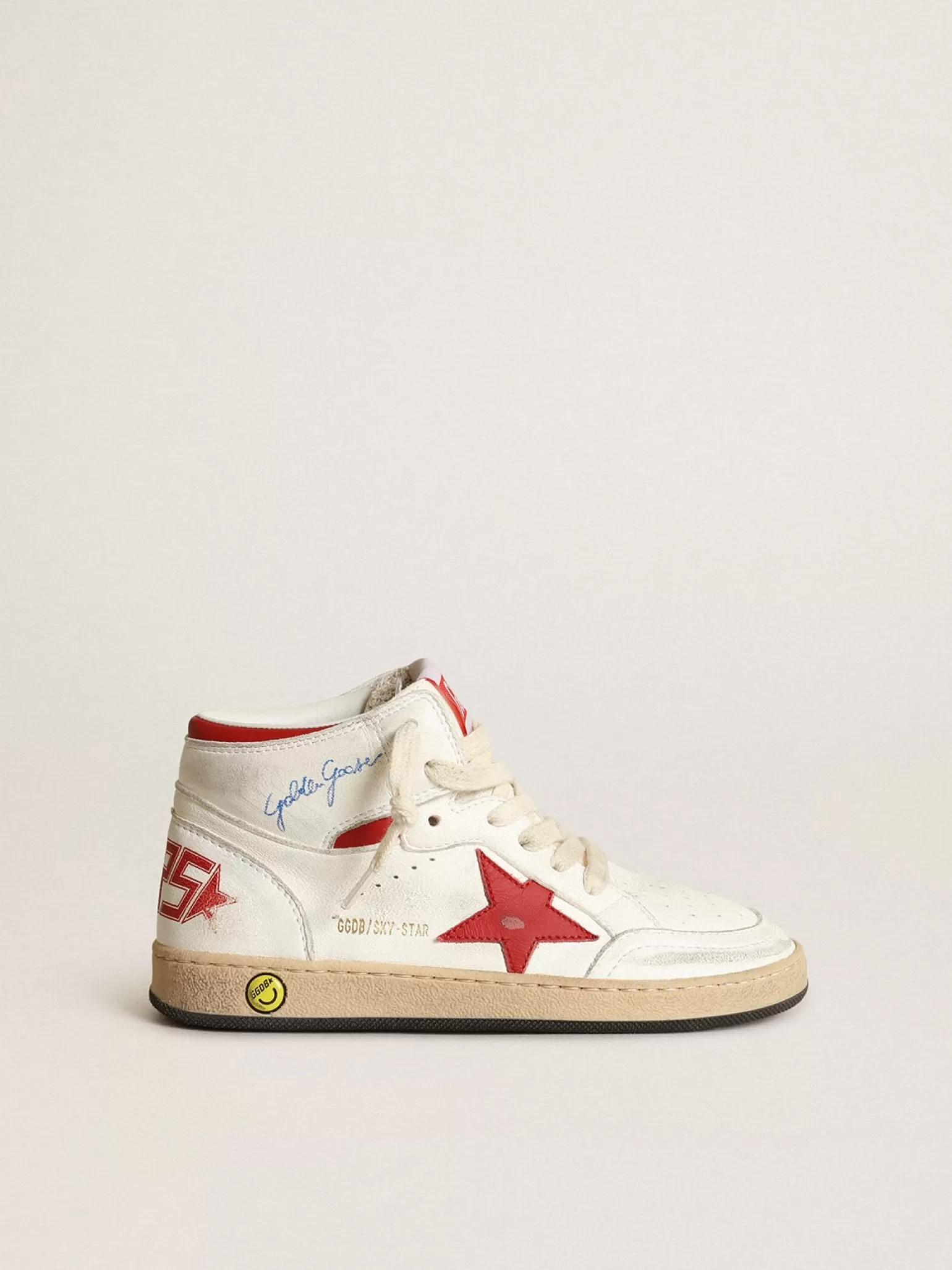 Outlet Young Sky-Star de napa branca com estrela e talão vermelhos Meninas (4-10 anos) | Meninos (4-10 anos)